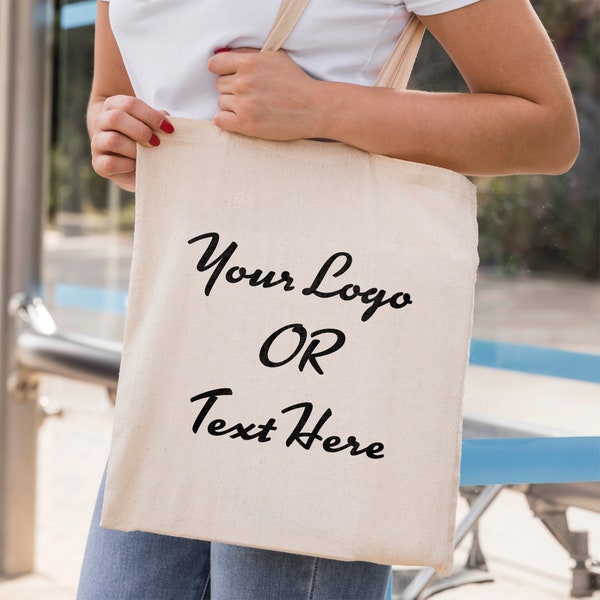 Custom Printed Personalised Canvas Tote Bag Shoulder Bag Shopping Bag Wholesale Bags Photo, Logo, Text, Slogan, Business, Event, Bulk buy