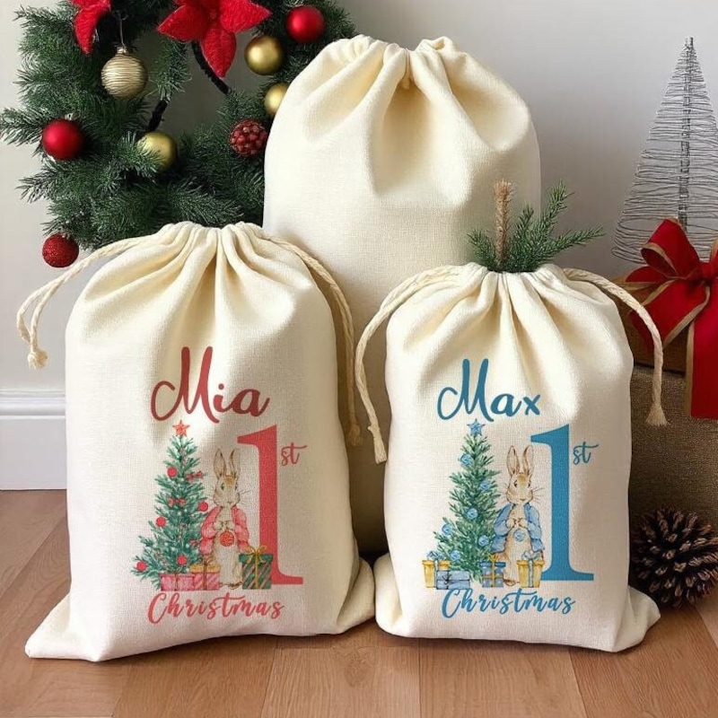 My first Christmas Santa sack personalised Christmas sack Christmas Eve bag box baby girl baby boy Xmas