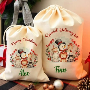 Personalised Santa Sack Christmas Sack Personalised Christmas Toy Sack Name & Initial Christmas Gift for Kids Bag Xmas