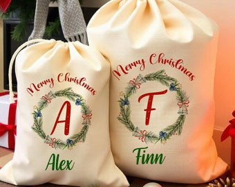 Personalised Santa Sack Christmas Sack Personalised Christmas Toy Sack Name & Initial Christmas Gift Bag Xmas