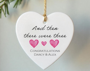 Personalised Baby Announcement Ornament – And Then There Were Three – New Baby Gift