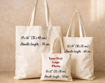 Custom Cotton Tote Bag with Logo – Personalized Canvas Bag for Business, Events, Weddings – Bulk Order Available