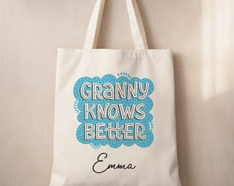 Gepersonaliseerde oma-draagtas - I Love My Grandma-cadeau - aangepaste oma-boodschappentas - cadeau-idee grootmoeder - Nana Gift