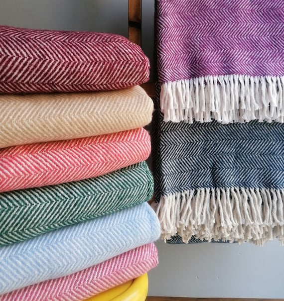 Herringbone cotton online blanket