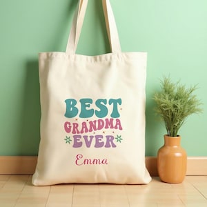 Personalized Grandma Tote Bag - I Love My Grandma Gift - Custom Grandma Shopping Bag - Grandmother Gift Idea - Nana Gift