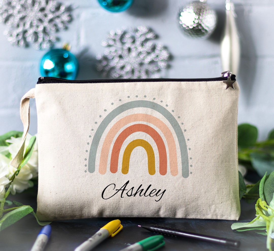 Personalized Teacher Pencil Case - Custom Rainbow Name Pouch, End of ...