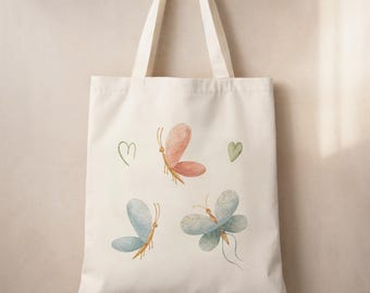 Butterfly Tote Bag – Let Your Dreams Take Flight – Eco Friendly Cotton Canvas Bag – Nature Lover Gift – Spring Summer Bag for Her