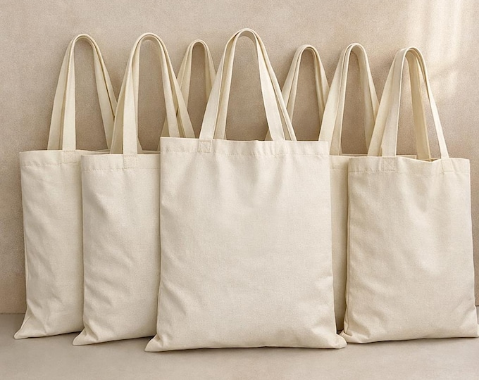 Bulk Cotton Canvas Tote Bags Premium Natural Cotton Tote Bags – Eco-Friendly, Ideal for Printing & Decorating