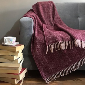 130x170 cm Wool Blanket Vintage  , Herringbone Blanket,  Wool Throw Blanket , Christmas blanket , Merino Wool Blanket