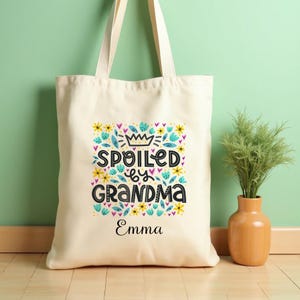 Personalized Grandma Tote Bag - I Love My Grandma Gift - Custom Grandma Shopping Bag - Grandmother Gift Idea - Nana Gift