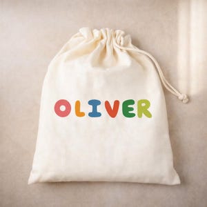 Personalized Goodie Bag - Kids Goodie Bag - Customized Goodie Bag - Custom Name Party Favor - Children's Name Bag - Drawstring Bag