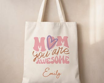 Personalized Mom Tote Bag - Best Mom Gift - Custom Mother's Day Gift - Mommy Shopping Bag - World's Best Mom Custom Name Tote