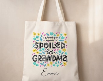 Gepersonaliseerde oma-draagtas - I Love My Grandma-cadeau - aangepaste oma-boodschappentas - cadeau-idee grootmoeder - Nana Gift