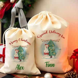 Personalised Santa Sack Christmas Sack Personalised Christmas Toy Sack Name & Initial Christmas Gift Bag Xmas