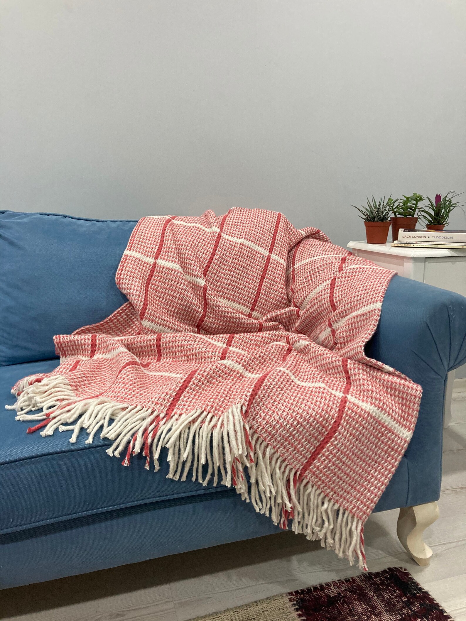 Blanket throw 180x 220 cm woven blanket cozy blanket bed etsy uk