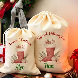 Personalised Santa Sack Christmas Sack Personalised Christmas Toy Sack Name & Initial Christmas Gift Bag Xmas