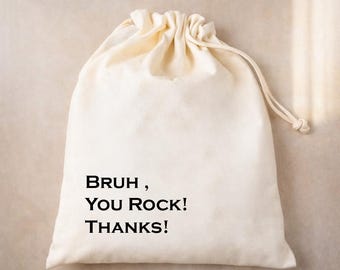 Bruh Party Favor Bag, Gift For Kids, Funny Thank You Gift Bag for Kids, Personalised Birthday Loot Bag, Cool Custom Party Sack, Boy Gift Bag