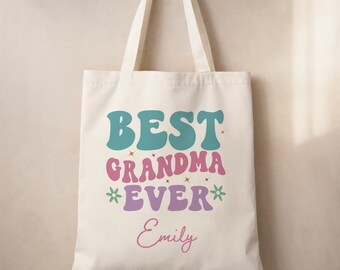 Gepersonaliseerde oma-draagtas - I Love My Grandma-cadeau - aangepaste oma-boodschappentas - cadeau-idee grootmoeder - Nana Gift