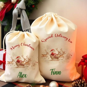 Personalised Santa Sack Christmas Sack Personalised Christmas Toy Sack Name & Initial Christmas Gift Bag Xmas