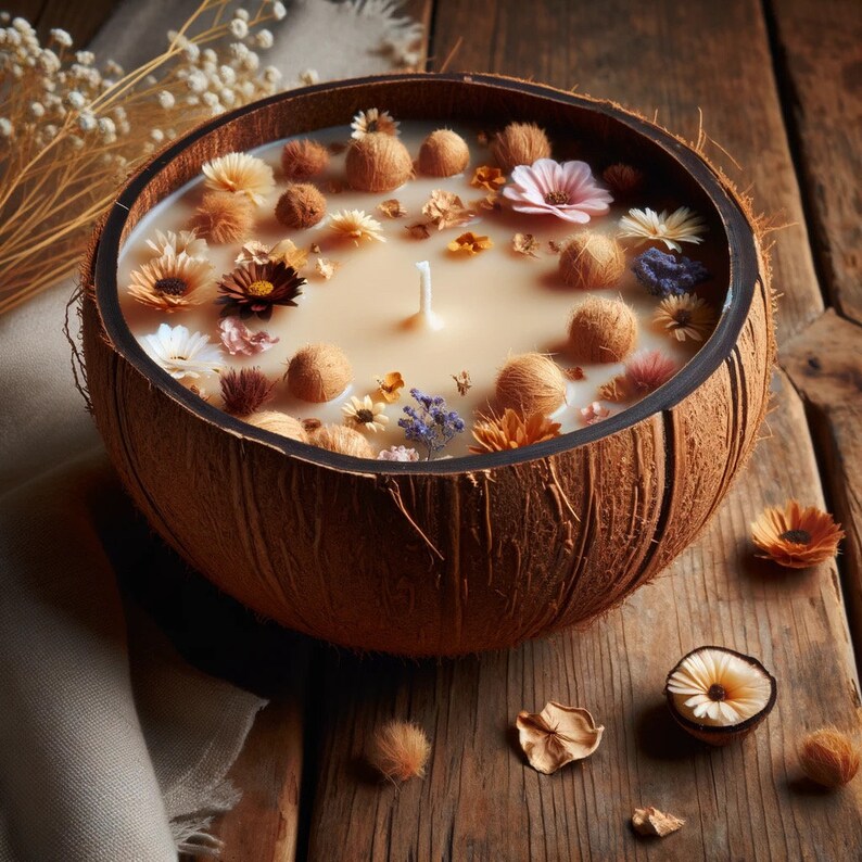 Homemade Soy Candles 11 Oz Coconut Shell Candle Etsy