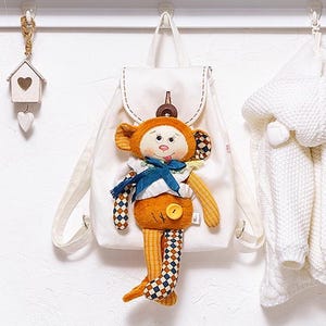 Stofftier Tragetasche von Affenpuppe. Baby Doll Träger Rucksack. Erste Babypuppe.