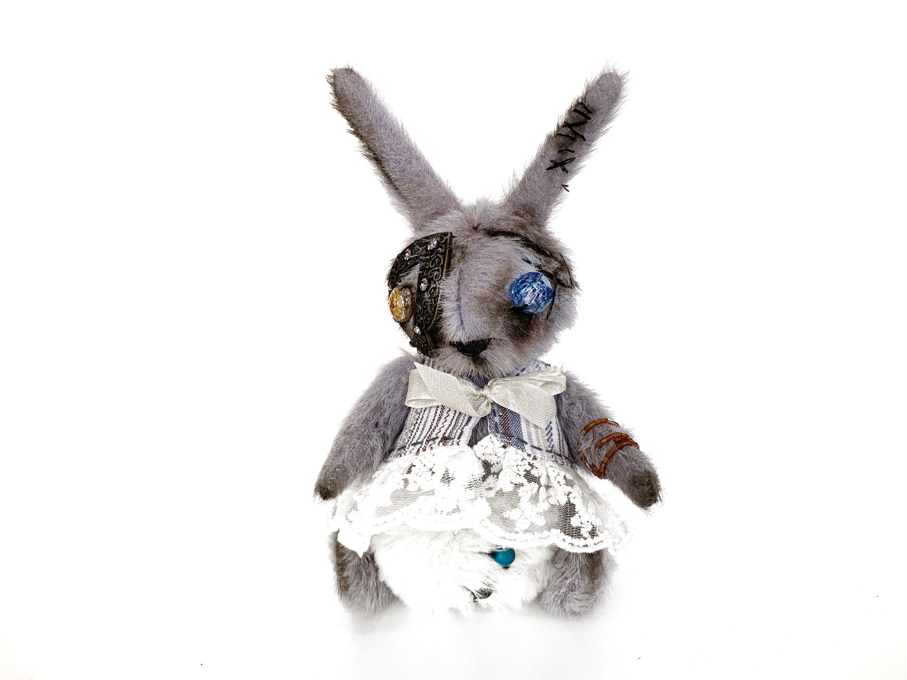 Qleewei Bunny Plush Creepy Goth Rabbit Plush Toy Spooky Bunny Stuffed  Animal Crazy Rabbit Plushie Toy Lovely Bunny Plushie Dolls