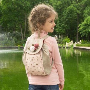 Mini zaino per ragazze Zaino boho in lino Zaino per bambini