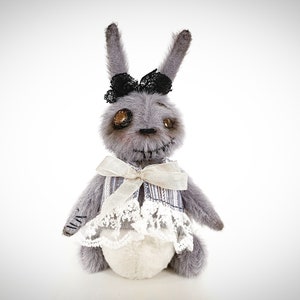 Conejito de peluche lindo y espeluznante, muñeco de peluche gótico, muñeco de trapo de terror, conejo