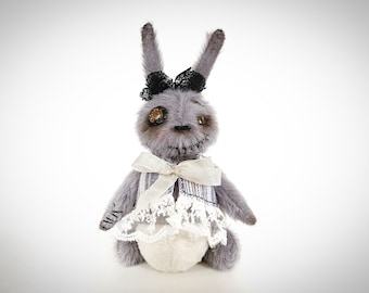 Conejito de peluche lindo y espeluznante, muñeco de peluche gótico, muñeco de trapo de terror, conejo