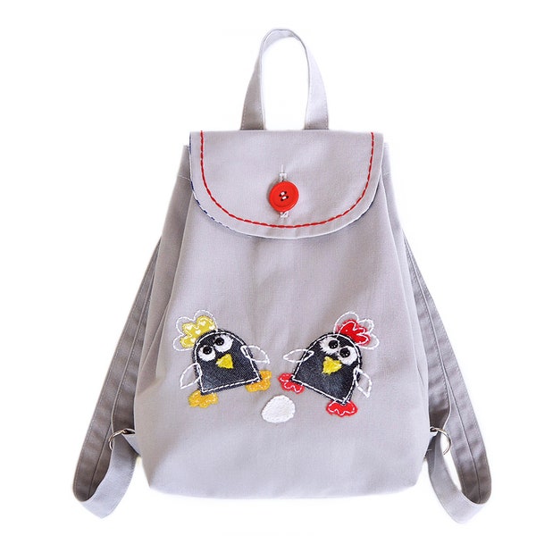 Mini kids backpack chick Handmade kinder rucksack Small toddler backpack