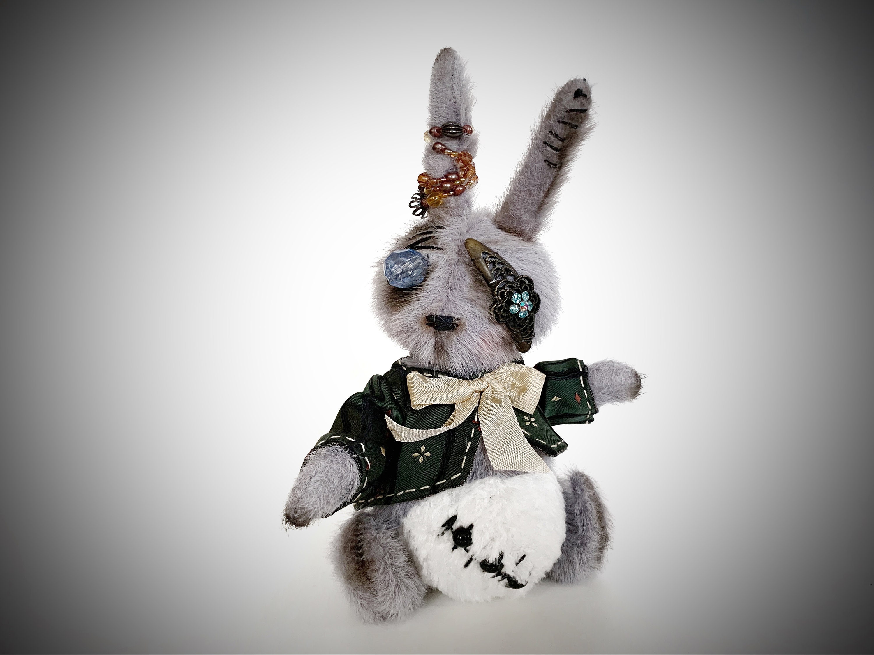  LKMYHY 12in Creepy Goth Bunny Plush Crazy Rabbit