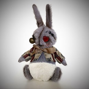Creepy cute plush bunny doll Handmade weird stuffed animal Horror plushie