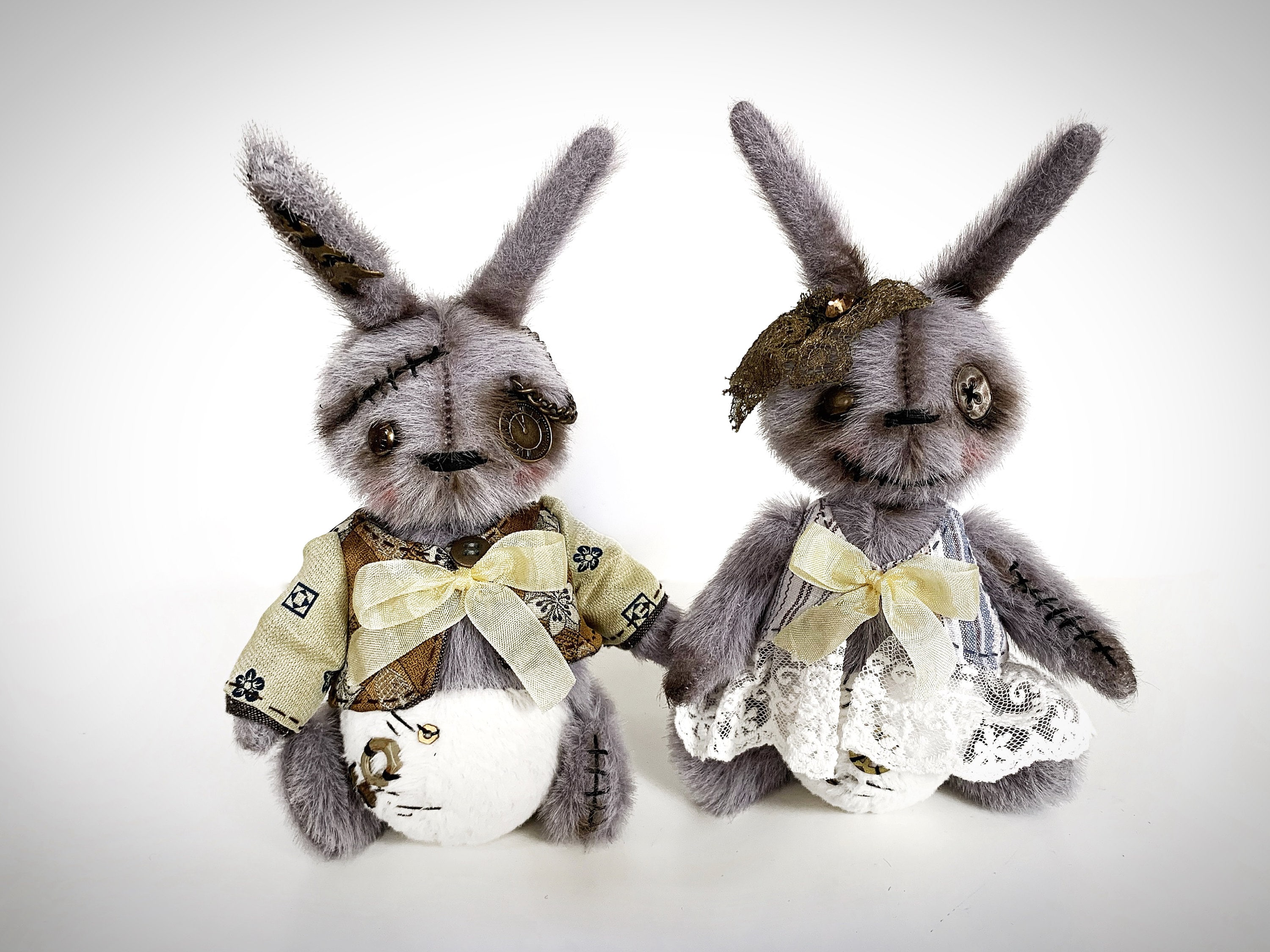 distressed rabbit plush