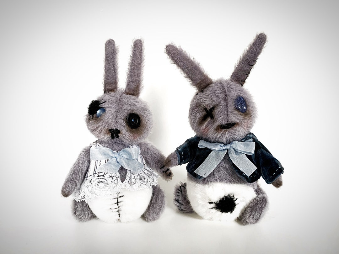 Goth Bunny Plush Handmade Halloween Plushie Rabbit Couple Plushies - Etsy
