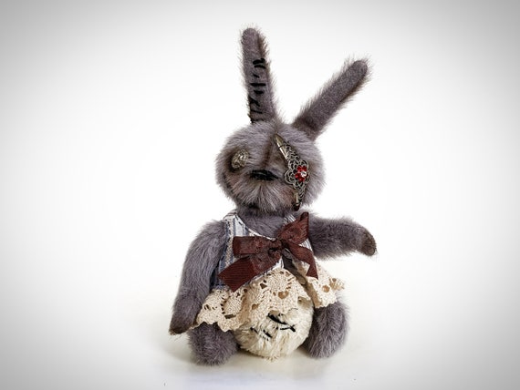 Handmade Creepy Cute Plush Bunny Weird Stuffed Animal Creepy Doll