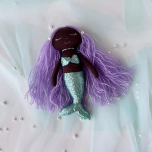 Mermaid doll gift for girl kids/ Handmade stuffed doll Mermaid/ Unique baby shower