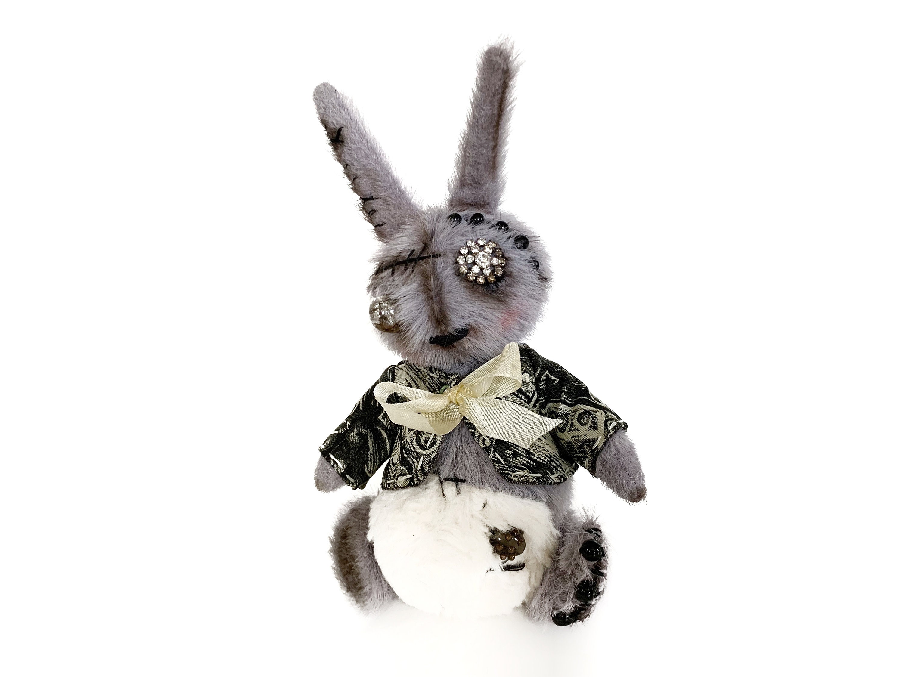12in Creepy Goth Bunny Plush Crazy Rabbit Plushie Toys, Spooky Gothic Bunny  Stuffed Animal Cute Horror Dreadful Bunny Doll For Halloween Easter Christ