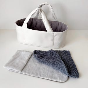 Sac de transport, Taille de poupée 13-15 pouces, Lit pour poupée avec literie, Lit de bébé, Berceau fait main, Berceau pour poupée