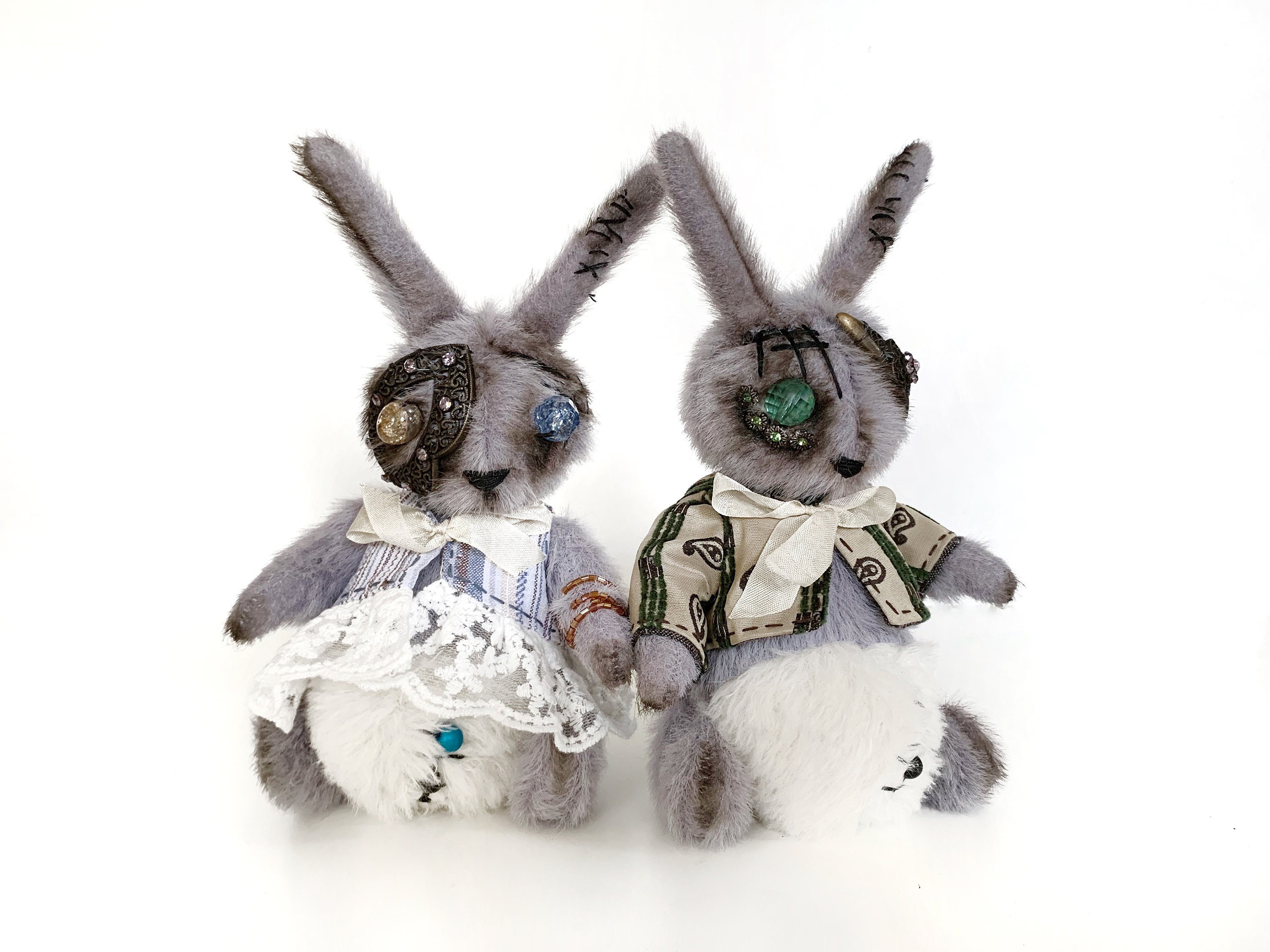 Custom Bunny Plush Creepy Goth Rabbit Plush Toy Spooky Bunny
