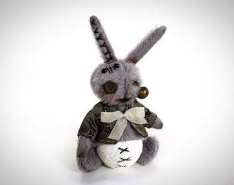 Lapin en peluche effrayant Poupée d’Halloween fait à la main Lapin en peluche effrayant