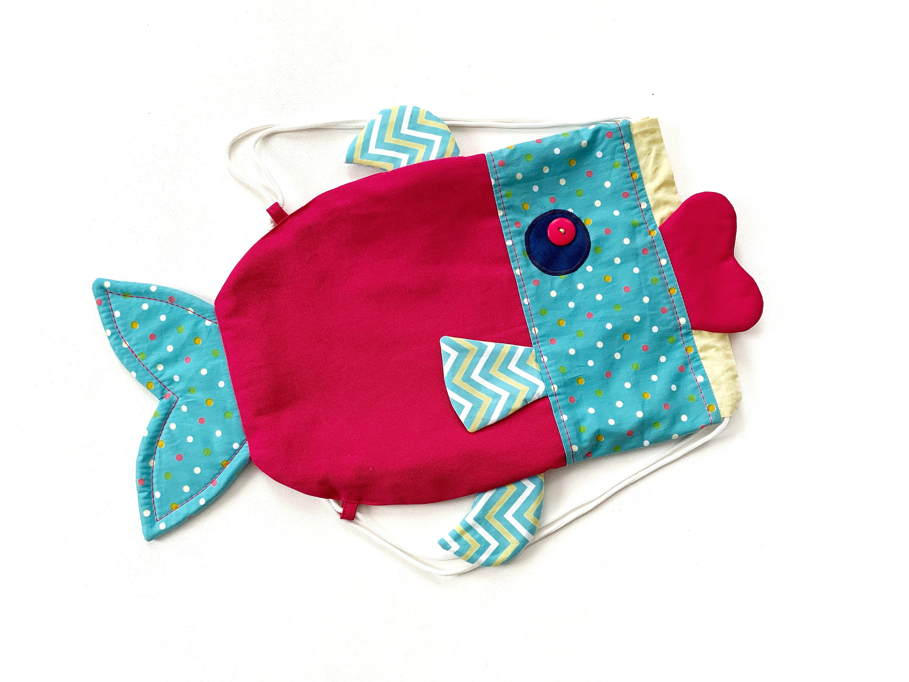 Toddler fish backpack Kids canvas backpack girl Handmade Etsy