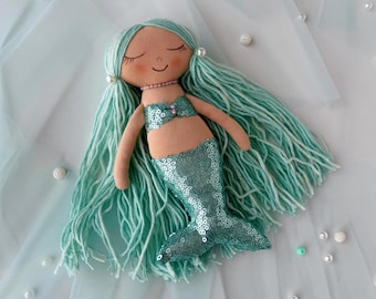 Beautiful Fairy Mermaid Doll,  Textile Mermaid, Nursery Decor Mermaid, Sea Doll