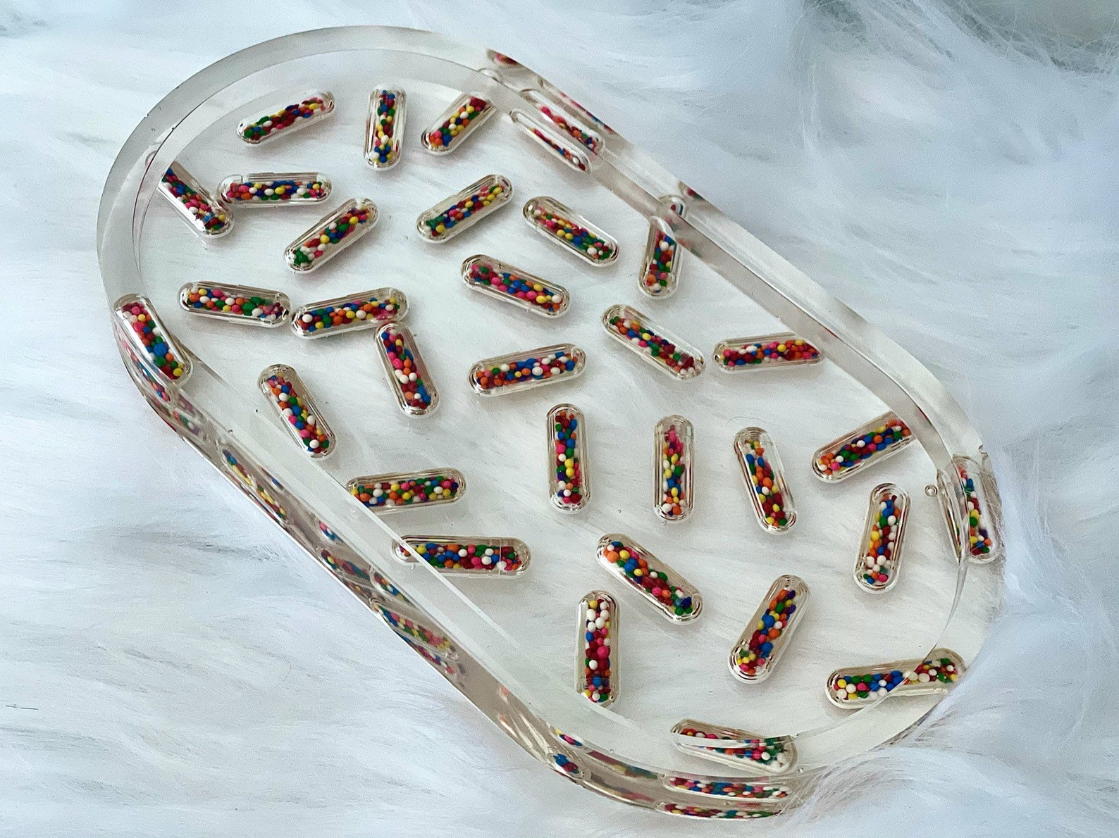 Resin Pill Tray With Rainbow Pills Resin Rolling Tray Etsy