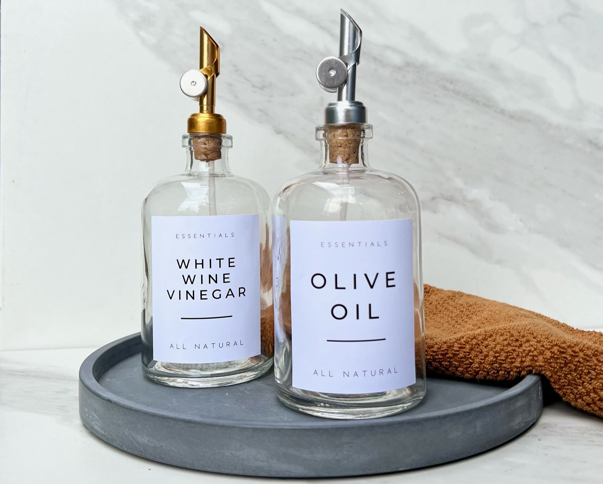 Modern Olive Oil and Vinegar Dispenser With Label Oil Etsy
