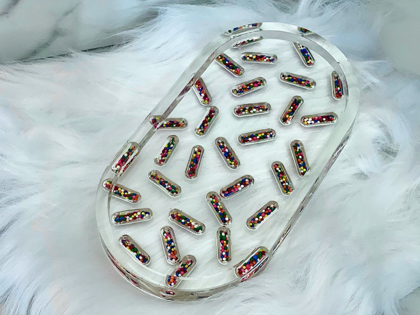 Resin Pill Tray With Rainbow Pills Resin Rolling Tray Etsy