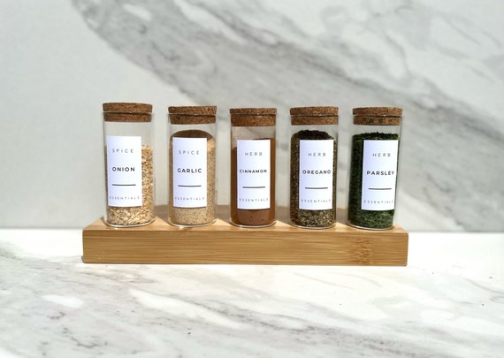 Empty Spice Jars With Custom Spice Labels Spice Rack Glass