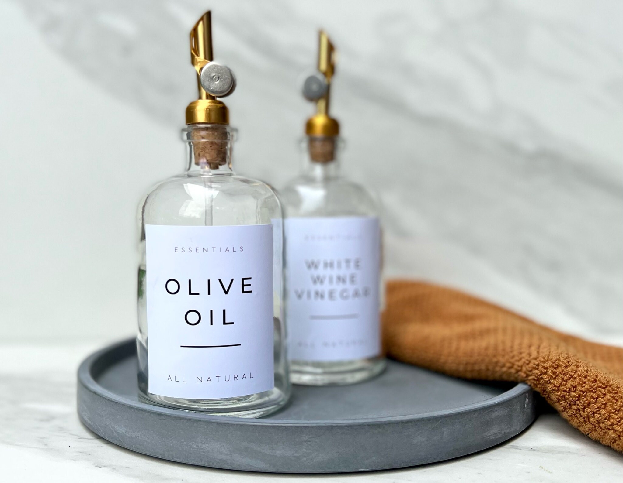 Modern Olive Oil and Vinegar Dispenser With Label Oil Etsy