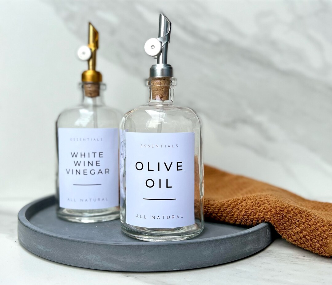 Modern Olive Oil and Vinegar Dispenser With Label Oil Etsy