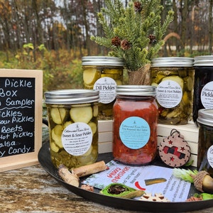 Happy Birthday Deluxe Gourmet Pickle Gift Box - Perfect Foodie Gift Set, Birthday Gift Basket, Custom Birthday Food Basket, WI Farm to Table