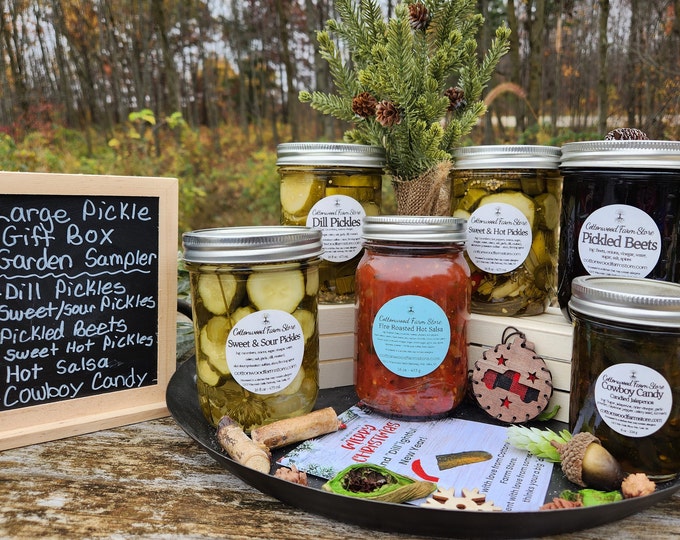 Happy Anniversary Deluxe Gourmet Pickle Gift Box - Perfect Foodie Gift Set, Wedding Gift Basket, Housewarming Food Basket, WI Farm to Table